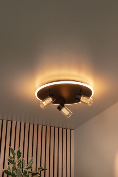 Lucide EVERINA - Flush ceiling light - Ø 40 cm - LED Dim. - CCT - 2200K/6500K - Black